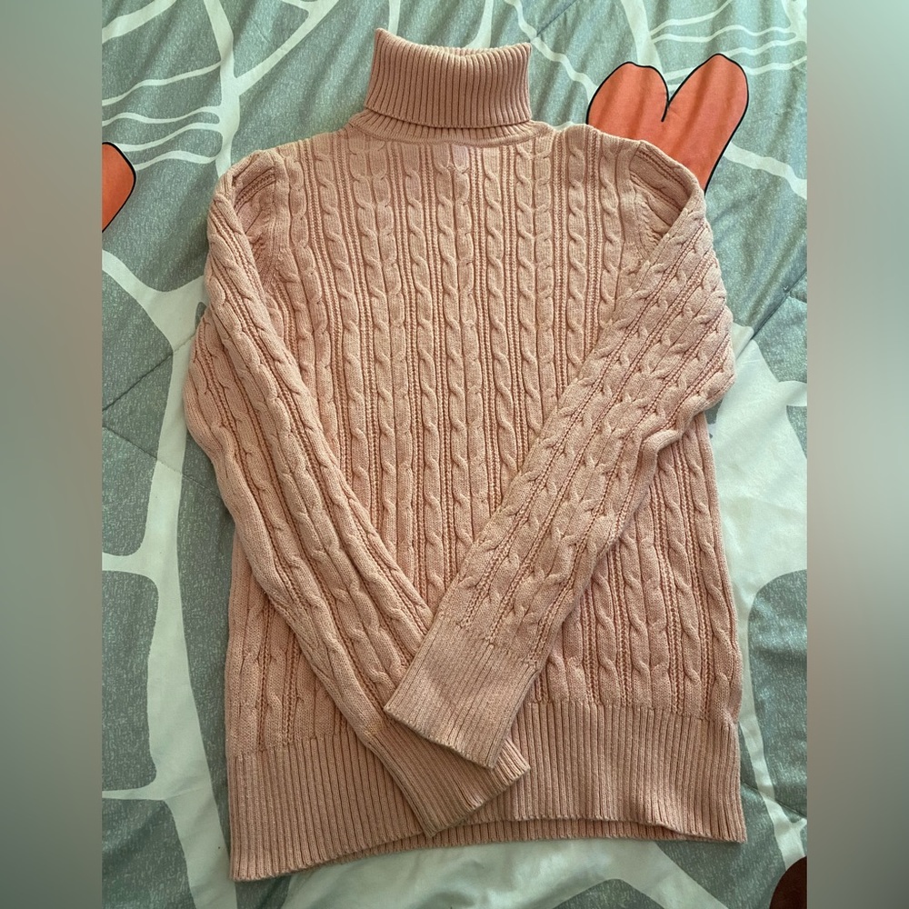 St.Johns Bay Pink Knit Turtleneck Sweater